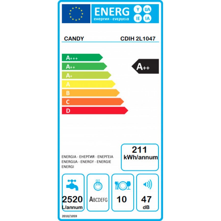 Candy CDIH 2L1047 Πλήρως Εντοιχιζόμενο Πλυντήριο Πιάτων Candy CDIH 2L1047 Πλήρως Εντοιχιζόμενο Πλυντήριο Πιάτων